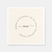 Monogramm, modern, minimale Hochzeit Serviette (Vorderseite)