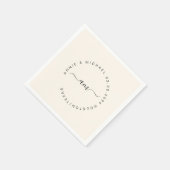 Monogramm, modern, minimale Hochzeit Serviette (Ecke)