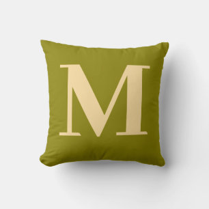 Monogramm Modern Minimalistisch Grün Gelb Kissen