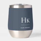 Monogramm Modern Minimalistisch Klassisch Navy Bla (Vorderseite)