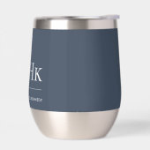 Monogramm Modern Minimalistisch Klassisch Navy Bla (Links)
