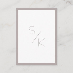 Monogramm Modern Pur Grau Weiß Visitenkarte