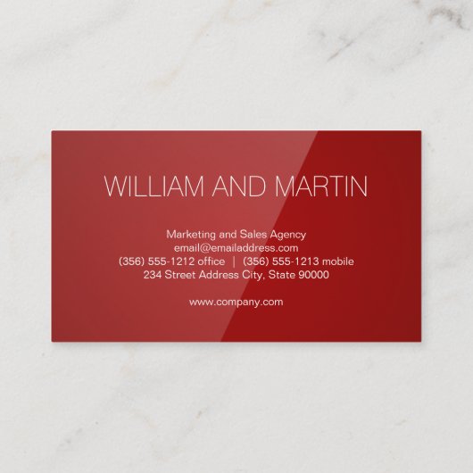 Monogramm | Modern Red Gloss Visitenkarte (Rückseite)