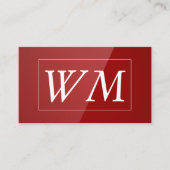 Monogramm | Modern Red Gloss Visitenkarte (Vorderseite)