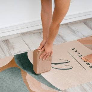 Monogramm modern rost grün abstrakt stilvoll chic  yogamatte