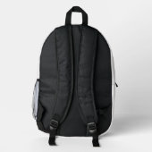 Monogramm Modern Weiß Bedruckter Rucksack (Rückseite)