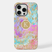 Monogramm Moderne Abstrakte Glitzer Personalisiert iPhone Hülle (Rückseite)