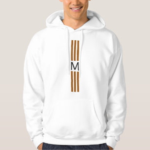 Monogramm Moderne braune Streifen Hoodie