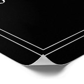Monogramm Moderne einfache Schwarz-Weiß-Hochzeit Poster (Ecke)