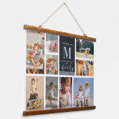 Monogramm | Moderne Farbblockfoto-Collage Wandteppich Mit Holzrahmen (Gewinkelt)
