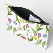 Monogramm Moderne farbige Tulip Zubehörtasche (Offen)