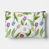 Monogramm Moderne farbige Tulip Zubehörtasche (Vorderseite)