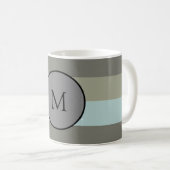 Monogramm Moderne Farbstreifen Trendy anpassen Kaffeetasse (VorderseiteRechts)