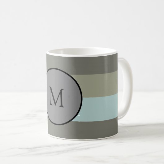 Monogramm Moderne Farbstreifen Trendy anpassen Kaffeetasse (VorderseiteRechts)