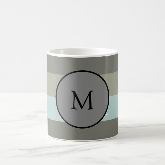 Monogramm Moderne Farbstreifen Trendy anpassen Kaffeetasse (Mittel)