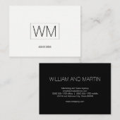 Monogramm | Moderne Führungskraft Visitenkarte (Vorne/Hinten)