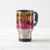 Monogramm moderne girly Gradient Rosen Valentinsta Reisebecher (VorderseiteRechts)
