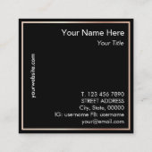 Monogramm moderne GoldRose quadratische Visitenkarte (Rückseite)