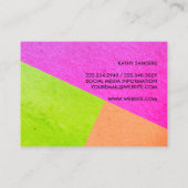 Monogramm Moderne, helle Farbblöcke Visitenkarte (Rückseite)