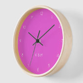 Monogramm | Moderne Initialen Neon Girly Uhr (Winkel)