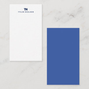 Monogramm Moderne Navy-Blau-Typografie Mitteilungskarte
