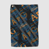 Monogramm Moderne Repetieranfänge und Namen Golfhandtuch (Vorderseite)