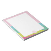 Monogramm moderne rosa abstrakte gürtelförmige Wel Notizblock (angewinkelt)