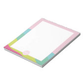 Monogramm moderne rosa abstrakte gürtelförmige Wel Notizblock (Rotiert)