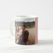 Monogramm moderne rosa personalisierte Fotos Kaffeetasse (Vorderseite Links)
