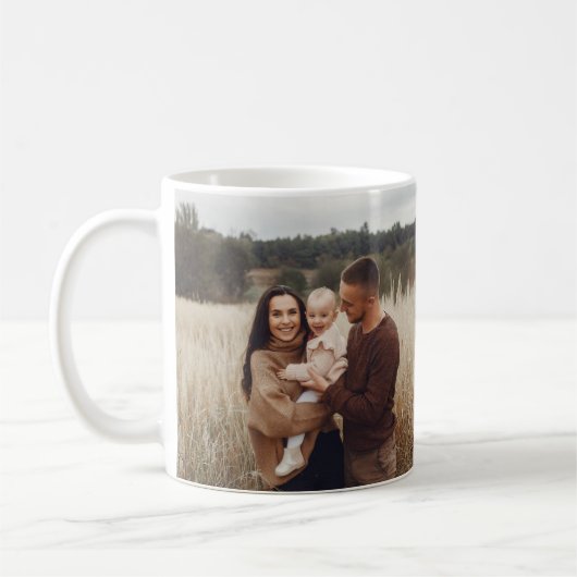 Monogramm moderne rosa personalisierte Fotos Kaffeetasse (Links)