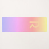 Monogramm Moderne rosa Sonnenuntergänge Yogamatte (Rückseite (Horizontal))