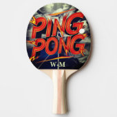 Monogramm moderne Schriftfarbe niedlich Tischtennis Schläger (Vorderseite)