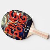 Monogramm moderne Schriftfarbe niedlich Tischtennis Schläger (Seitenansicht)