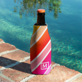 Monogramm Moderne Sommerstreifen Niedlich Cool Flaschenkühler