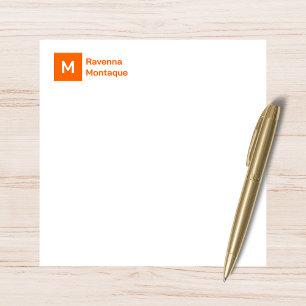 Monogramm Moderne Sonnenuntergangsorange Personali Mitteilungskarte