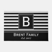 Monogramm-moderne Streifen-Muster-Matte, Fußmatte (Vorderseite)