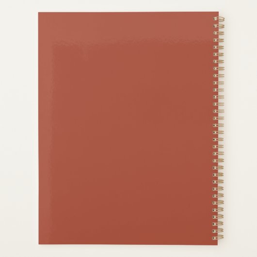 Monogramm, moderne Terrakotta-Farbe Planer (Rückseite)