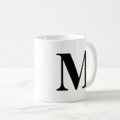 Monogramm Moderne Typografie Schwarz-weiß Minimali Kaffeetasse (VorderseiteRechts)