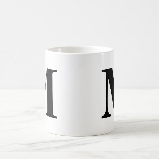 Monogramm Moderne Typografie Schwarz-weiß Minimali Kaffeetasse (Mittel)