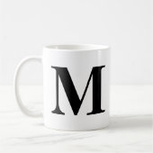 Monogramm Moderne Typografie Schwarz-weiß Minimali Kaffeetasse (Links)