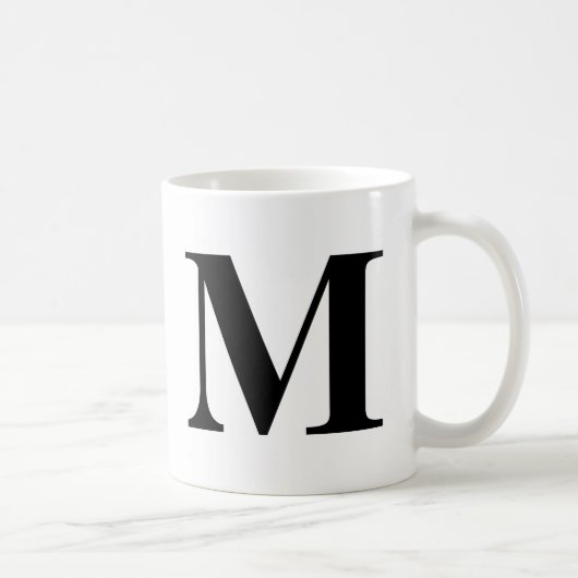 Monogramm Moderne Typografie Schwarz-weiß Minimali Kaffeetasse (Rechts)