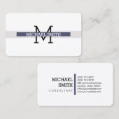Monogramm Moderne Unabhängigkeit Horizontale Linie Visitenkarte (Vorne/Hinten)