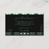 Monogramm moderner grüner und schwarzer Sparkling  Visitenkarte (Rückseite)