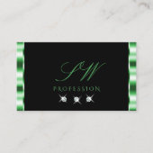 Monogramm moderner grüner und schwarzer Sparkling  Visitenkarte (Vorderseite)