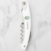 Monogramm moderner handgezeichneter Wasserfarben Kellnermesser (Vorderseite)