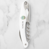 Monogramm moderner handgezeichneter Wasserfarben Kellnermesser (Rückseite)