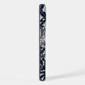 Monogramm Moderner Leopardenprint Glitter Personal iPhone Hülle (Rechte Seite)