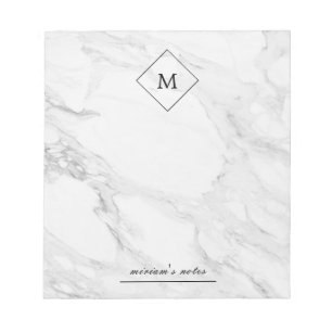 Monogramm moderner Marmor Notizblock