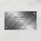 Monogramm Moderner Metallkonstruktionsstahl Visitenkarte (Rückseite)