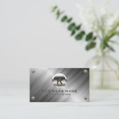 Monogramm Moderner Metallkonstruktionsstahl Visitenkarte (Stehend Vorderseite)